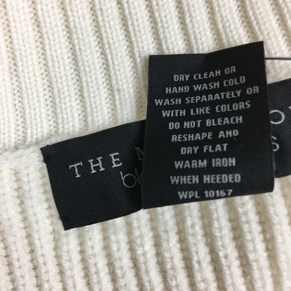 Bloomingdale’s Chunky Knit Striped Merino Wool Unisex Turtleneck Sweater Size L - Picture 8 of 9